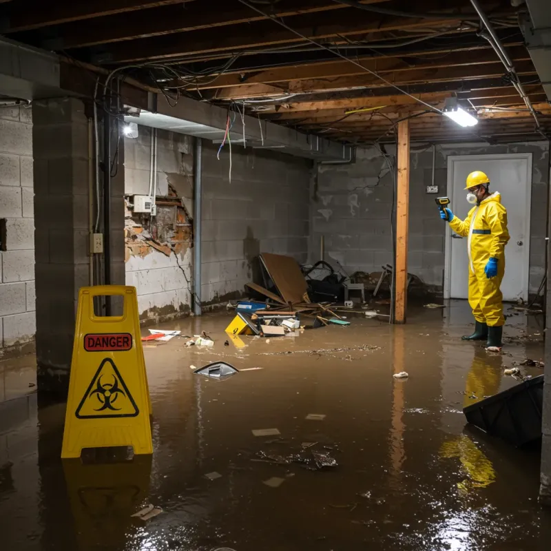 Flooded Basement Electrical Hazard in Clear Lake Shores, TX Property